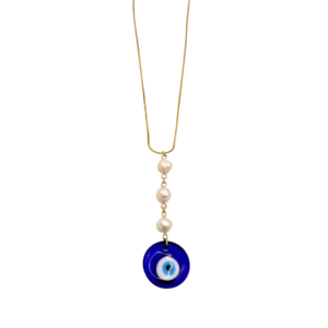 COLLAR PERLAS NATURALES, OJO CRISTAL MURANO