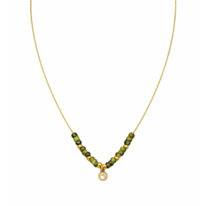 COLLAR CRISTAL VERDE CON ZIRCONIA