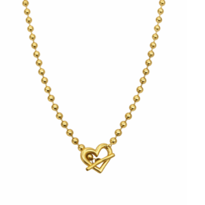 COLLAR ESFERAS BROCHE CORAZON