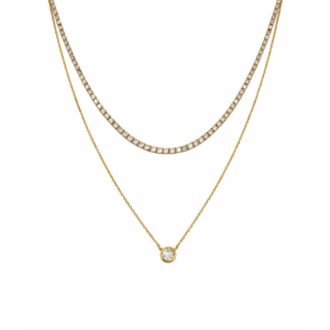 COLLAR DOBLE CIRCULO CON CADENA ICE