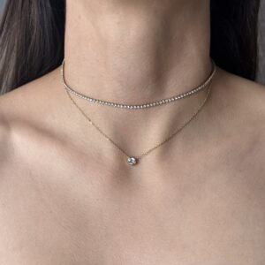 COLLAR DOBLE CIRCULO CON CADENA ICE