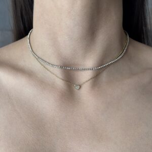 COLLAR DOBLE CORAZON CON CADENA ICE