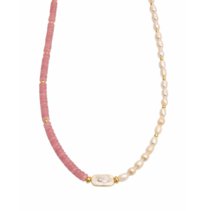 COLLAR PIEDRA AGATA, PERLAS NATURALES