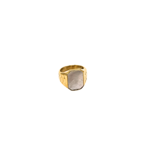 ANILLO ESLABON CHUNKY MADRE PERLA RECTANGULAR