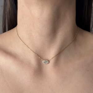 COLLAR OJO TURCO ZIRCONIA OVALO