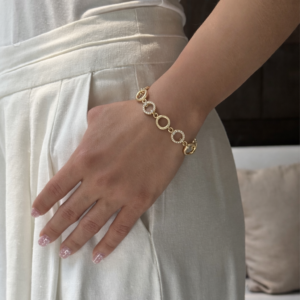 PULSERA CIRCULOS LISOS CON ZIRCONIAS