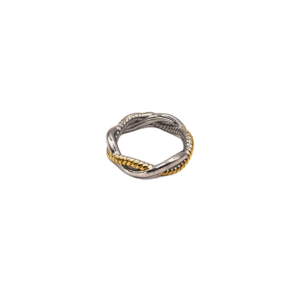 ANILLO ENTRELAZADO BI TONO
