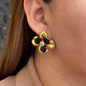 ARETE FLOR DOBLE CON ESMALTE
