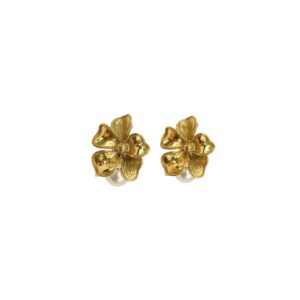 ARETE FLOR MAXI CON PERLA