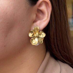 ARETE FLOR MAXI CON PERLA
