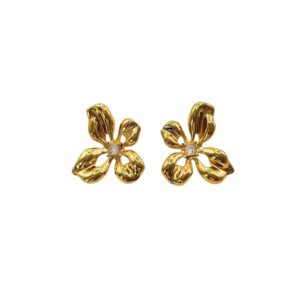 ARETE FLOR CON CUATRO PETALOS