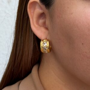 ARRACADA CHUNKY CON TIRA CRISTAL
