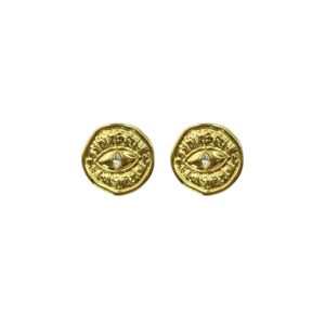 ARETE OJO PLACA CIRCULAR CON CRISTAL