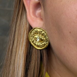 ARETE OJO PLACA CIRCULAR CON CRISTAL