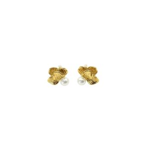 ARETE HOJAS CON PERLA