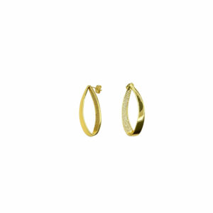 ARETE OVALO LISO CON ZIRCONIA