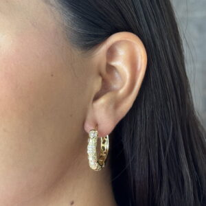 ARRACADA EQUIS LISA CON ZIRCONIA