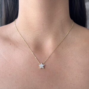 COLLAR ESTRELLA DOBLE ZIRCONIA MINI