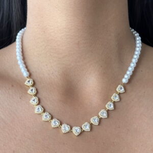 COLLAR PERLAS CON CORAZONES DUPE SW