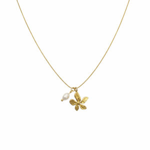 COLLAR CHARM FLOR Y PERLA NATURAL