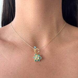 COLLAR DUPE SW FLOR AZUL