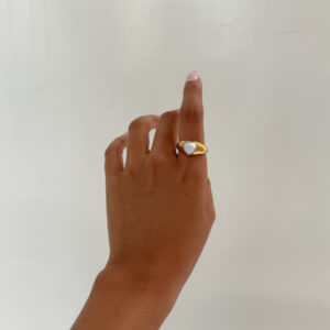 ANILLO CORAZON MADRE PERLA