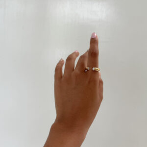 ANILLO ENCONTRADOS CON PERLAS Y CRISTAL