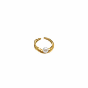 ANILLO ONDAS CON PERLITA