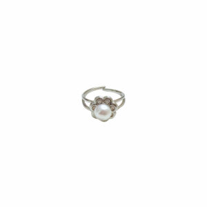 ANILLO FLOR CON ZIRCONIAS Y PERLITA