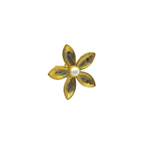 ANILLO FLOR CON PERLA EN MEDIO
