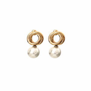 ARETE CIRCULAR ENTRELAZADO CON PERLA