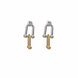 ARETE OVALOS ENTRELAZADOS BI TONO
