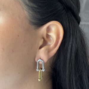 ARETE OVALOS ENTRELAZADOS BI TONO