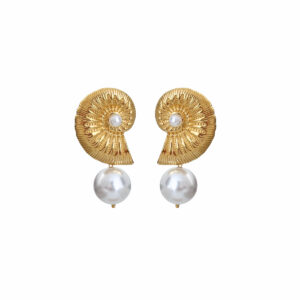 ARETE CARACOL MAXI CON PERLA COLGANTE