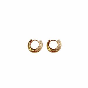 HOOPS CON PERLITA EN LAS ORILLAS Y ZIRCONIAS