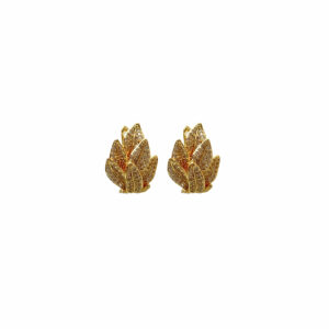 ARETE HOJITAS ENTRELAZADA CON ZIRCONIAS