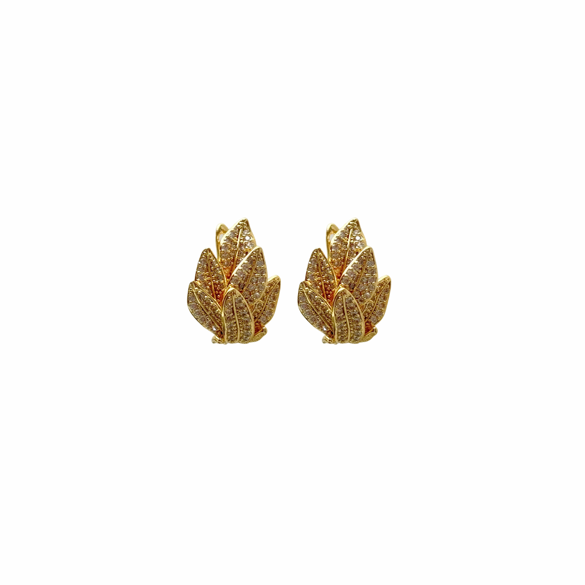 ARETE HOJITAS ENTRELAZADA CON ZIRCONIAS