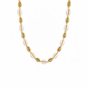 COLLAR CONCHA NATURAL CON CONCHA DORADA