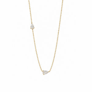 COLLAR DIAMANTE DOBLE GOTA DE ZIRCONIA