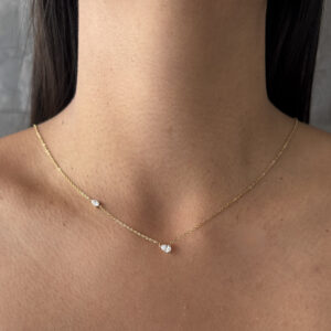COLLAR DIAMANTE DOBLE GOTA DE ZIRCONIA