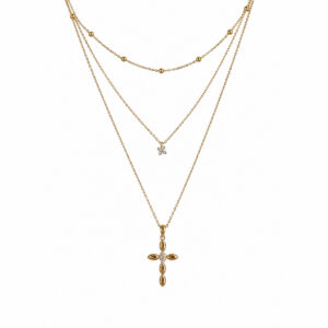 LAYERING CRUZ CON DIAMANTE MINI
