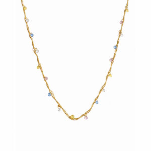 COLLAR ENTRELAZADO CON CRISTALES COLOR