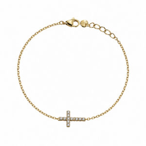 PULSERA CRUZ DE ZIRCONIA CON CADENA