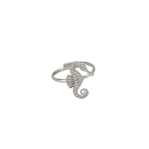 ANILLO CABALLITO DE MAR CON ZIRCONIA