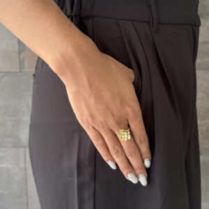 ANILLO FLOR DOBLE LISO