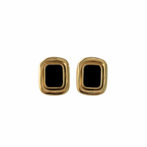 ARETE RECTANGULAR CON ESMALTE NEGRO