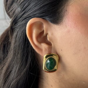 ARETE OVALO ACRILICO VERDE