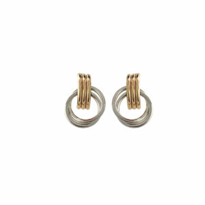 ARETE DOBLE CIRCULO ENTRELAZADOS BI TONO