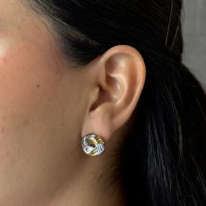 ARETE NUDO CHICO BI TONO