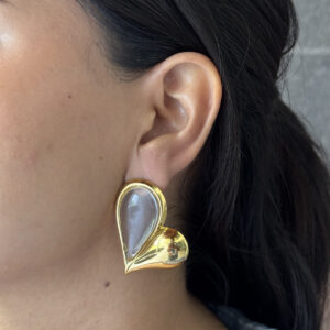 ARETE CORAZON CON GOTA ACRILICO MAXI